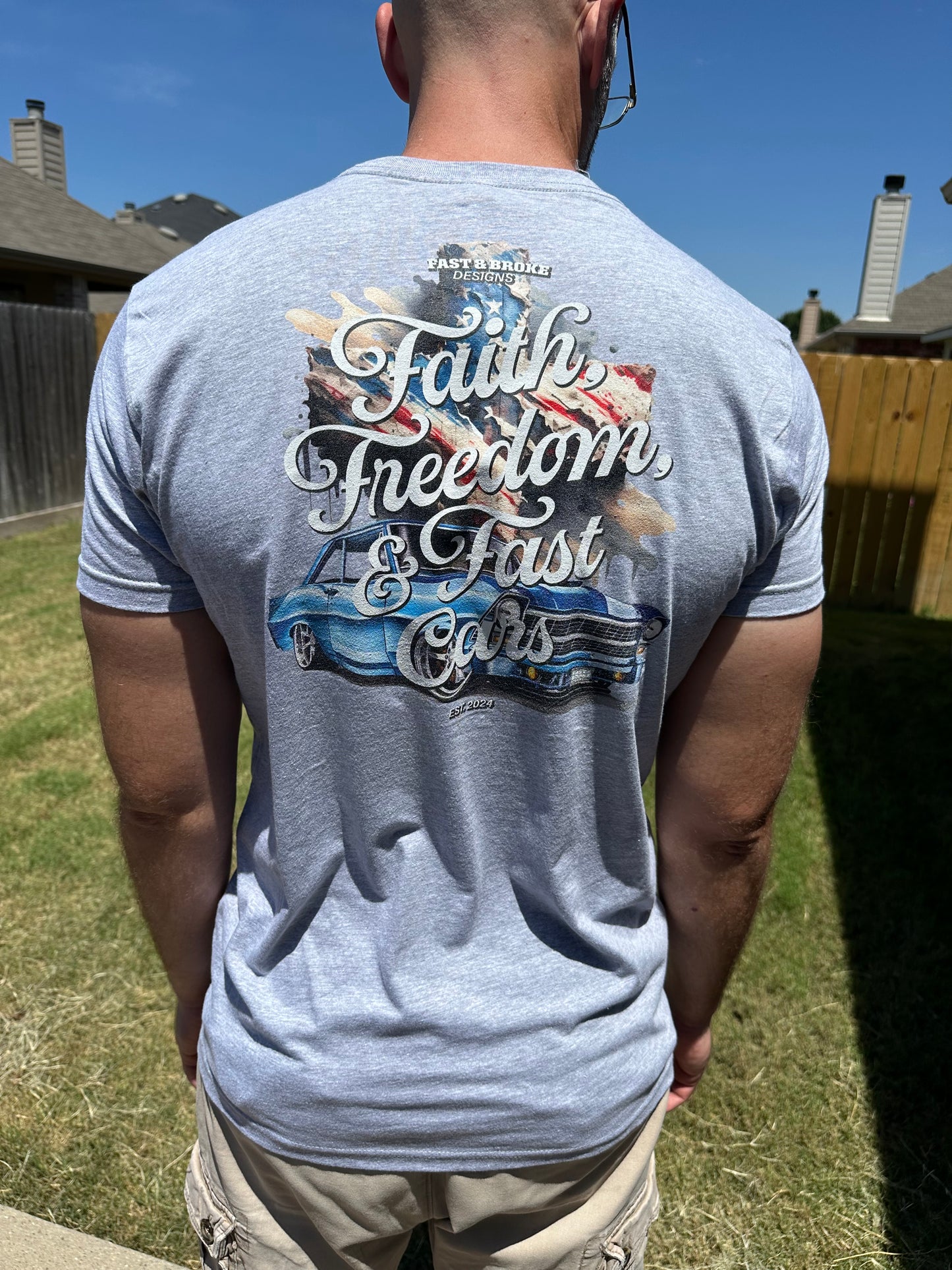 Faith, Freedom, and Fast Cars Short Sleeve T-shirt